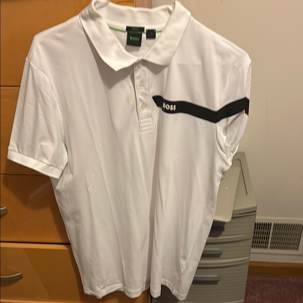BOSS Men's White Polo Shirt